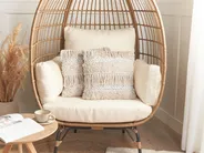 Set of 2 Decorative Cushions VILLUR 45 x 45 cm Cotton Beige Striped_768901