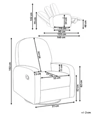 Rocking Recliner Chair FEBE Swivel Fabric Brown_1078672