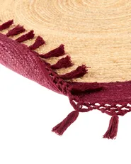 Rug MARTS Dark Red ø 140 cm Jute_958827