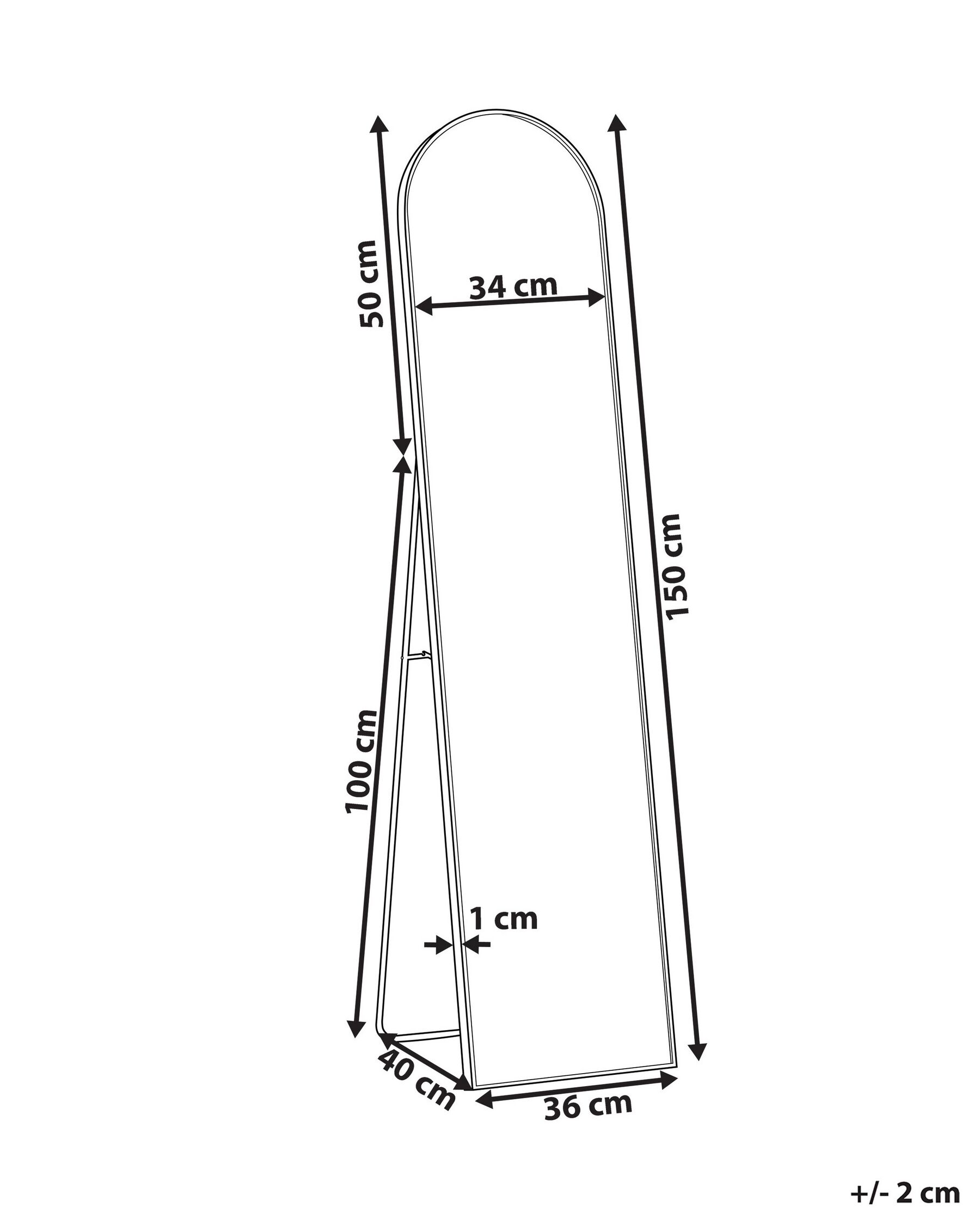 Standing Mirror BAGNOLET 150 cm Metal Black_830666