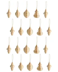 Set med 20 julgransdekorationer ALTAELVA Papper Beige_1030653