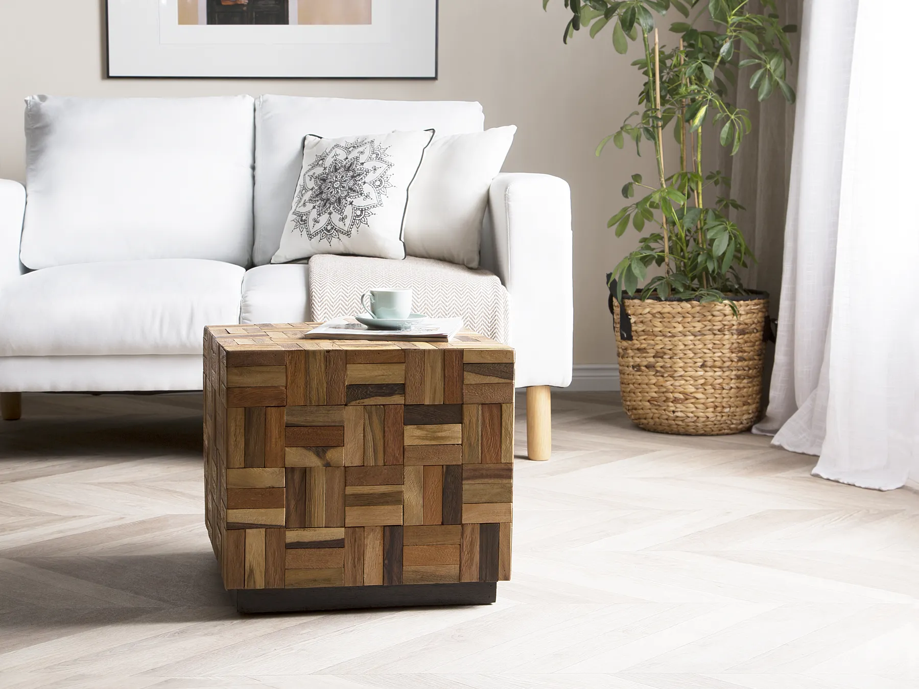 Coffee Table GAMETI Teak Wood Brown_704477