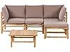 Garden Corner Sofa with Table 4 Seater CERRETO Bamboo Taupe Left Hand