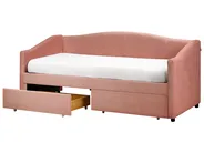 Daybed with Storage VITTEL Fabric Pink 90 x 200 cm (EU Single)_876403