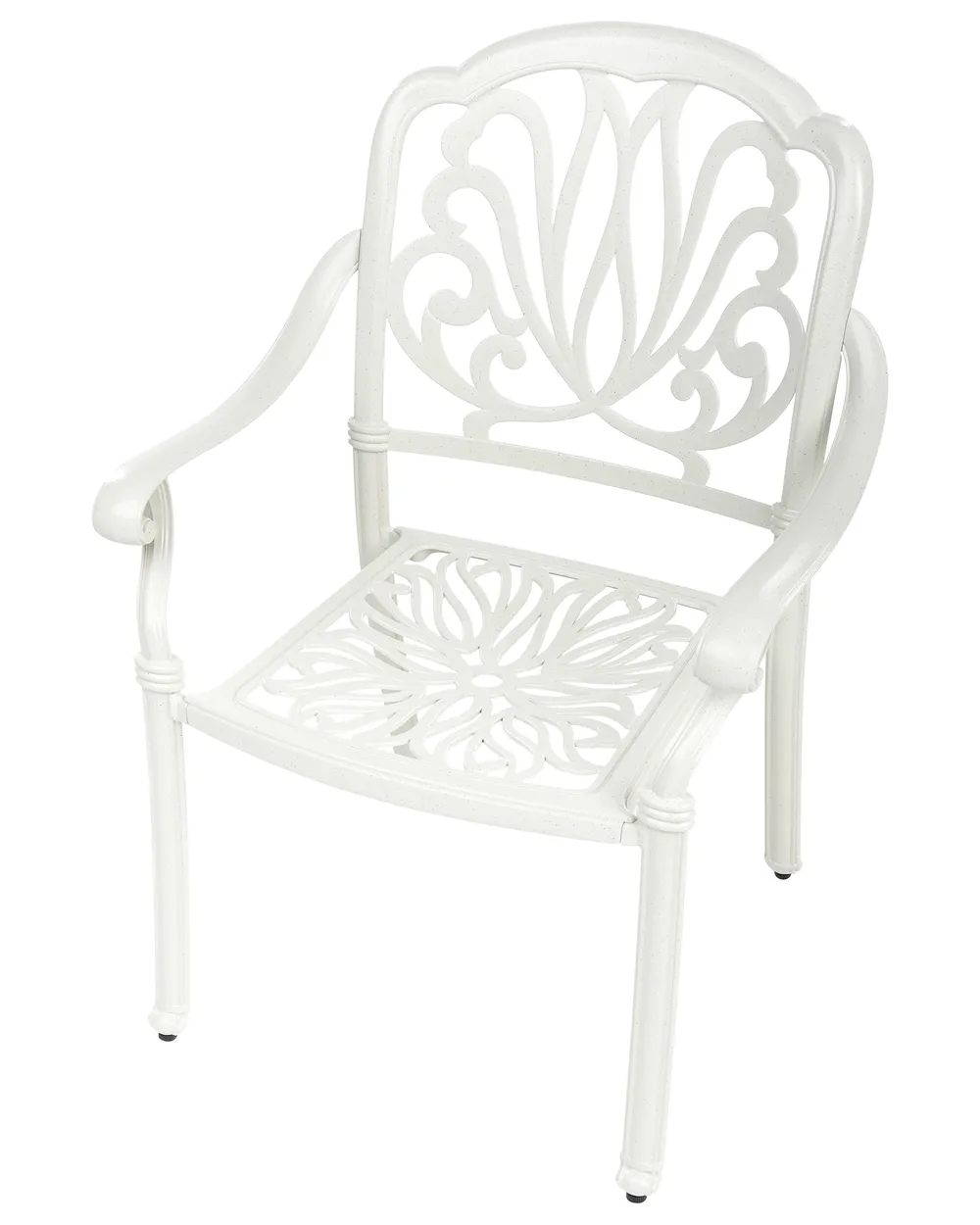 Set of 4 Garden Chairs with Cushions ANCONA Metal Off-White_1005002