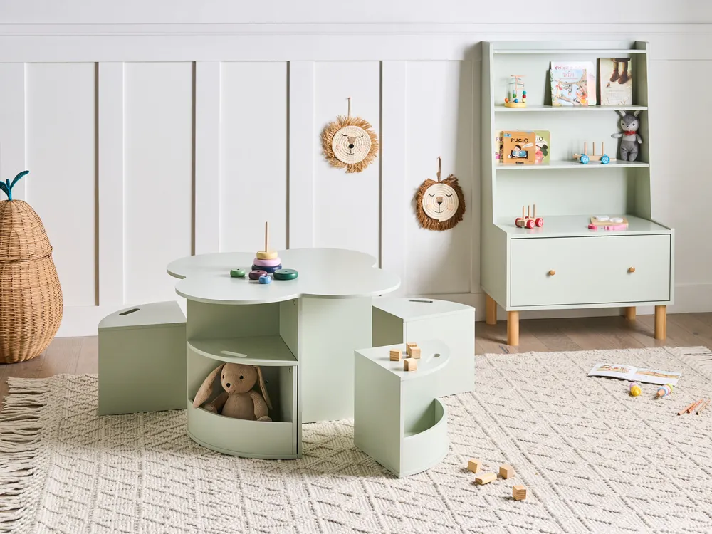 Kids Table with Chairs TIBOO Light Green_1029547