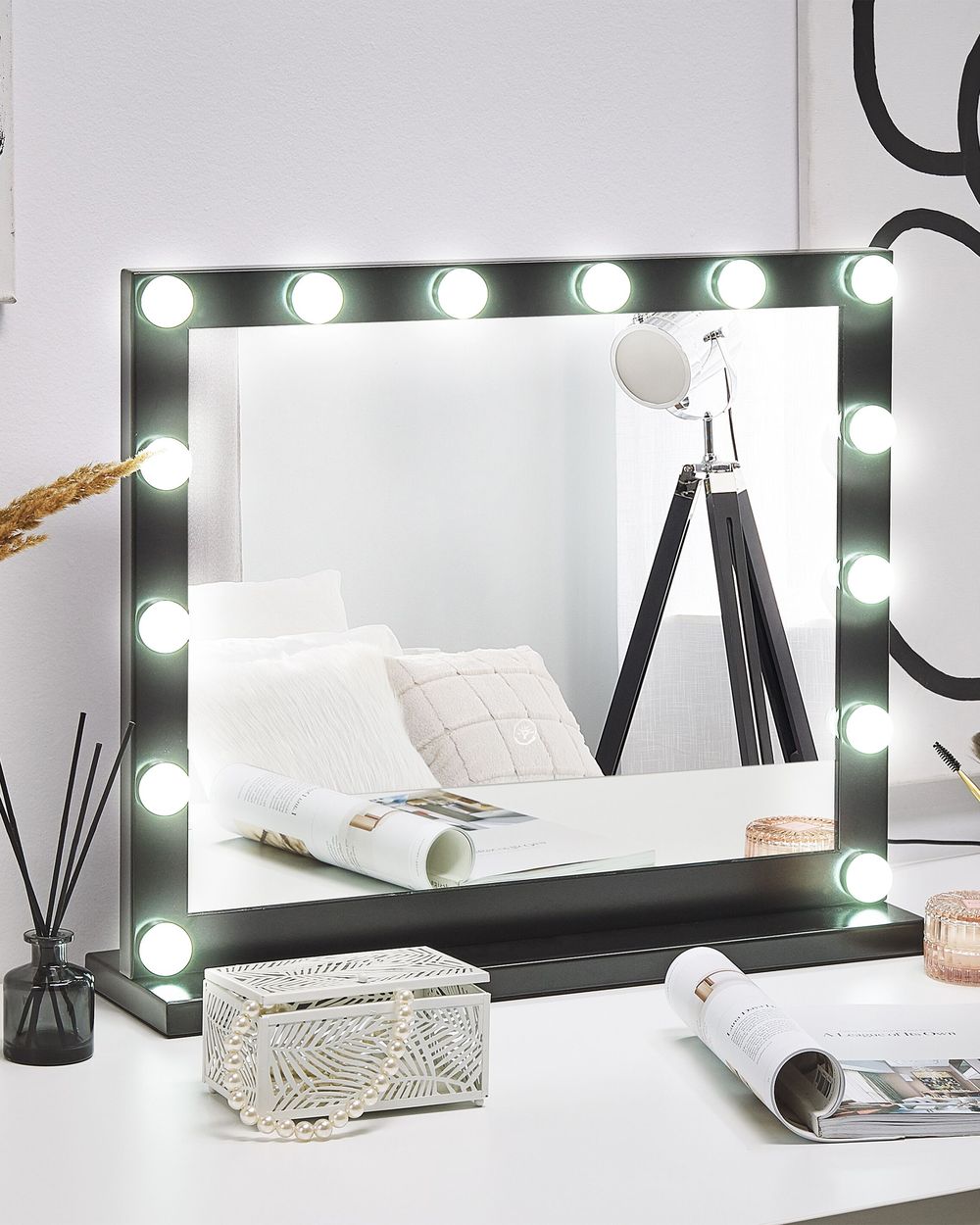 Speil til sminkebord LED BEAUVOIR Svart