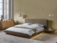 Sänky LED-valolla Buklee ZEN 160 x 200 cm Ruskea saarniviilu_1080006