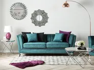 Sofa 3 Seater GAULA Velvet Teal_1145529