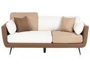 Living Room Set 4 Seater BOLGA Fabric Brown_1075683