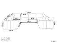 Modular U-Shape Sofa 8 Seater KIVVIK Boucle Beige_1045887