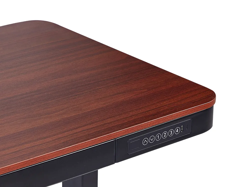 Electric Adjustable Standing Desk KENLY 120 cm 60 cm with USB Port Dark Brown_840247