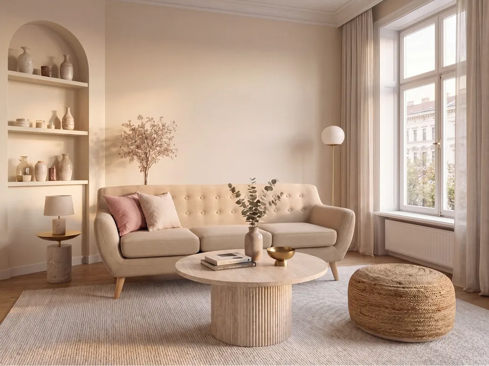 Sofa 3 Seater MOTALA Fabric Beige