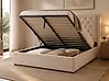 Ottoman Bed LUBBON Velvet Beige 140 x 200 cm (EU Double)
