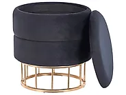 Storage Pouffe ELGIN Velvet Black_1186309