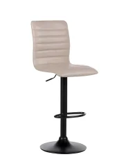 Set of 2 Bar Chairs LUCERNE Swivel Faux Leather Light Beige_894497
