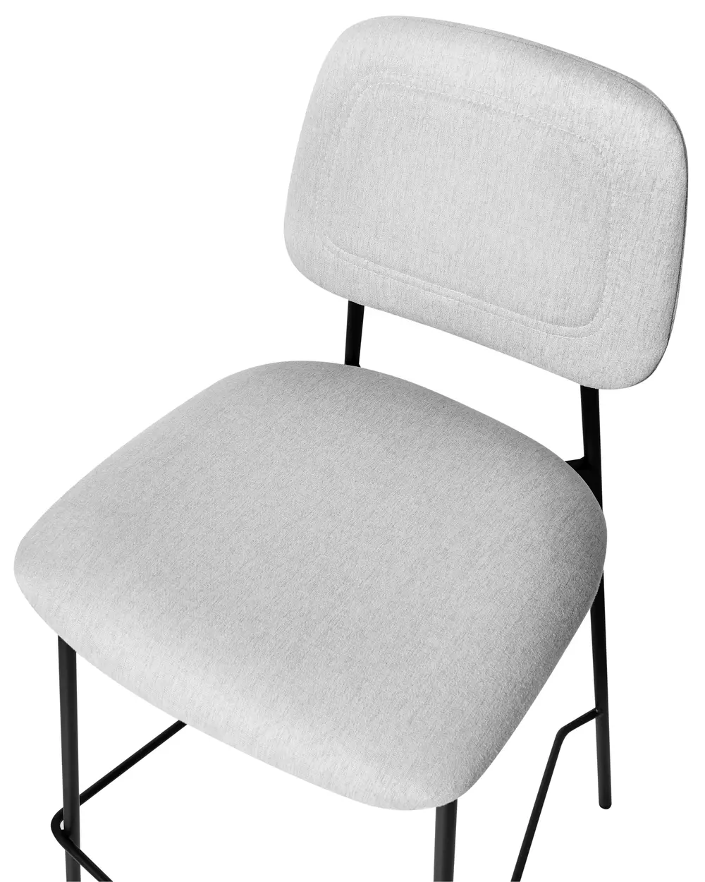 Set of 2 Bar Chairs DUETTE Faux Linen Light Grey_986885