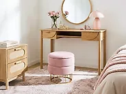 Puff med oppbevaring ELGIN Fløyel Rosa_772388