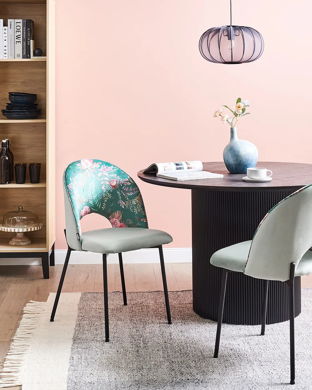 Set med 2 matstolar COVELO Sammet Mintgrön_1150877
