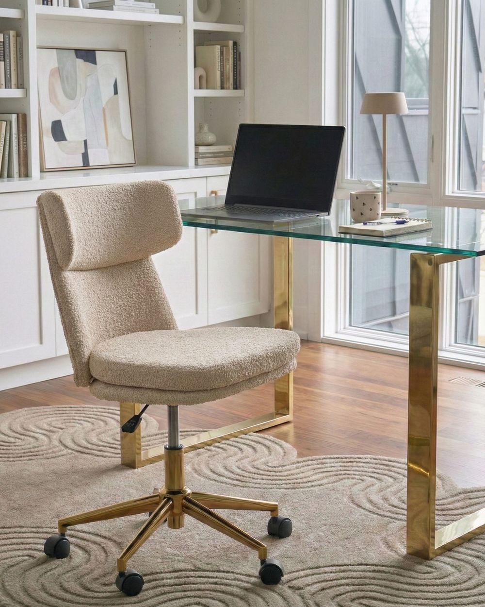 Desk Chair GRANBY Boucle Light Beige