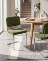 Set of 2 Dining Chairs IRWIN Boucle Green