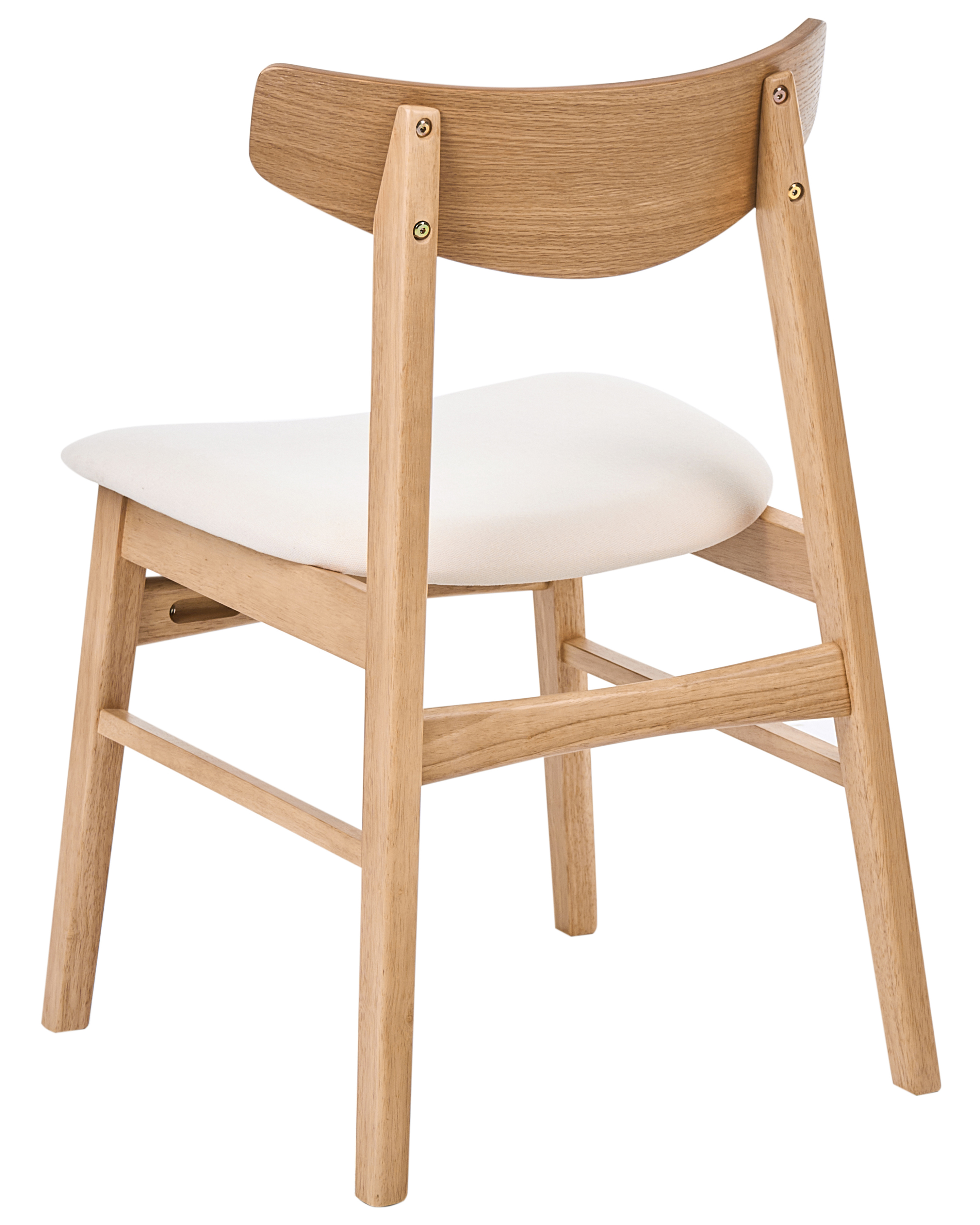 Set of 2 Dining Chairs SMILEY Wood Light Brown/ Off-White_1068317