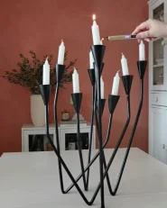 Candle Holder MATOSINHOS 54 cm Metal Black_994849