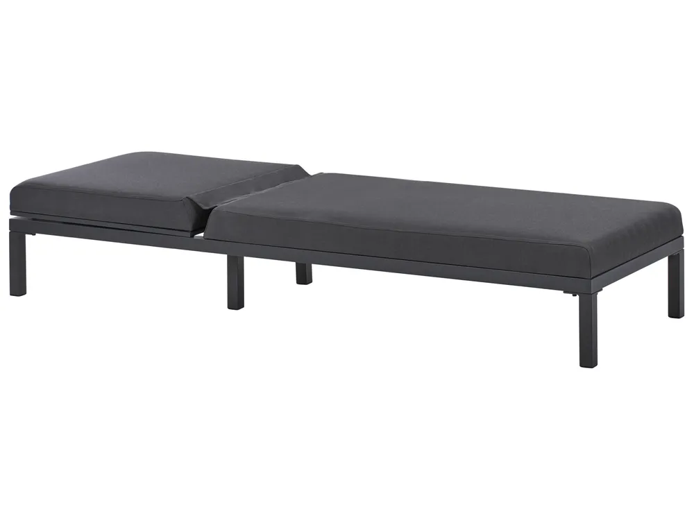 Sun Lounger LARIANO Reclining Metal Graphite Grey_989966