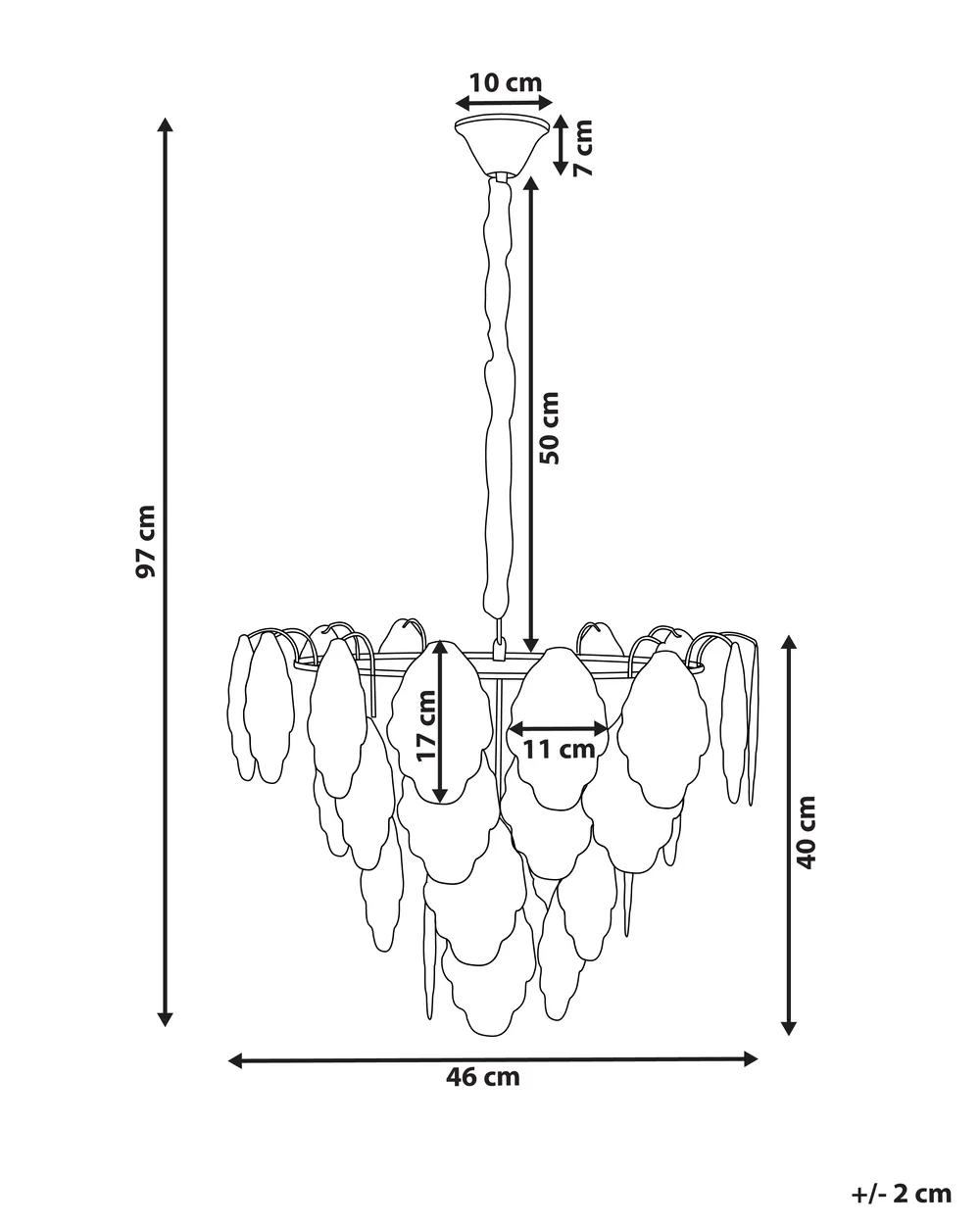 Chandelier ACARIGUA Glass Brass_1005614