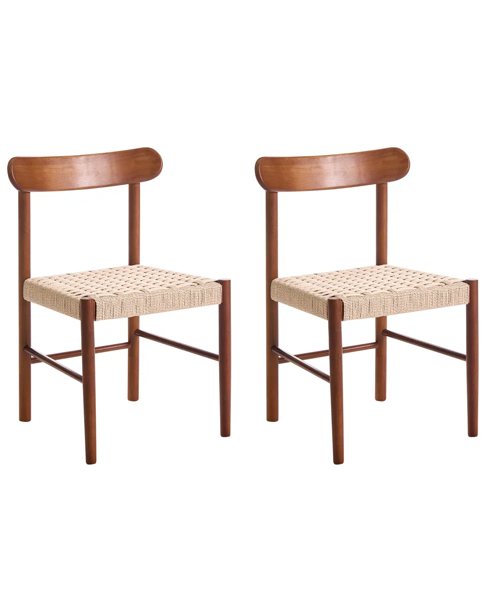 Set med 2 matstolar EAGAN Trä Brun/ Beige