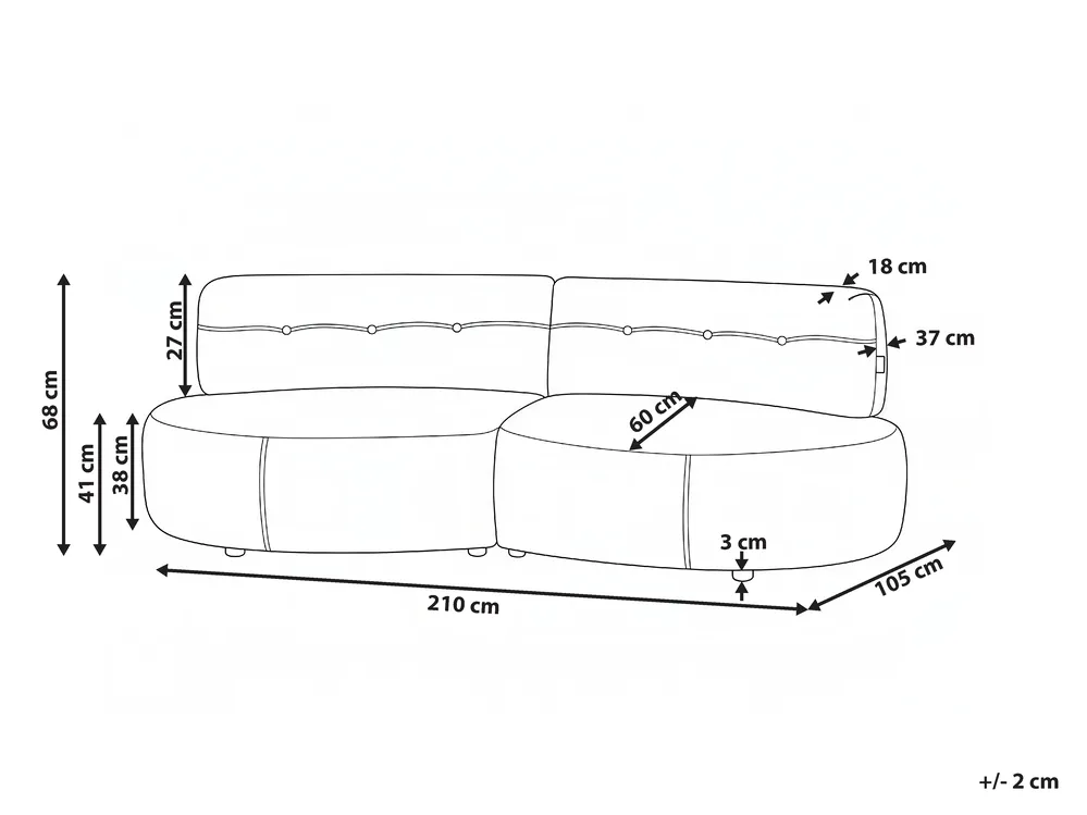 Sofa 3 Seater LAERDAL Boucle Taupe_1062079