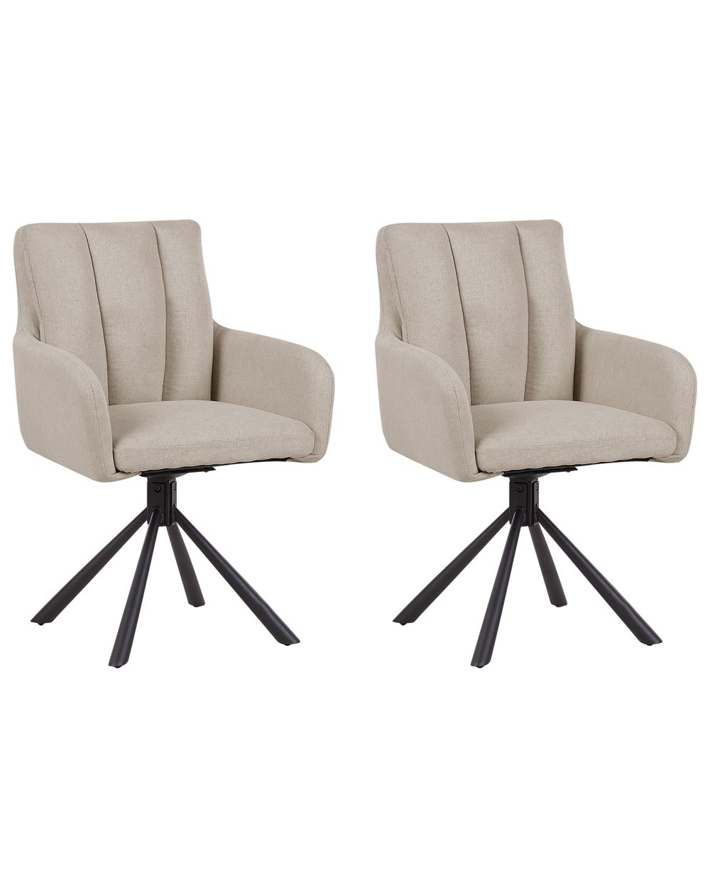 Set of 2 Dining Chairs Swivel SARDOAL Taupe