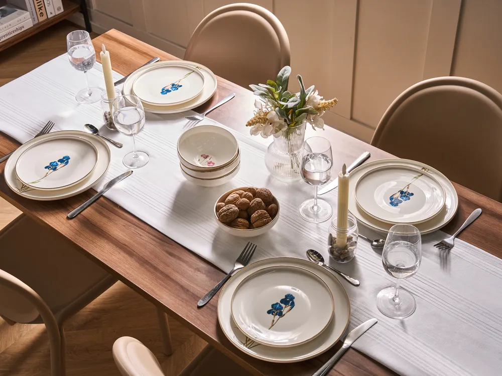 Set of 24 Dinnerware HYSSOP Porcelain White