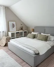 Ottoman Bed MOISSAC Fabric Light Grey 180 x 200 cm (EU Super King)_943249