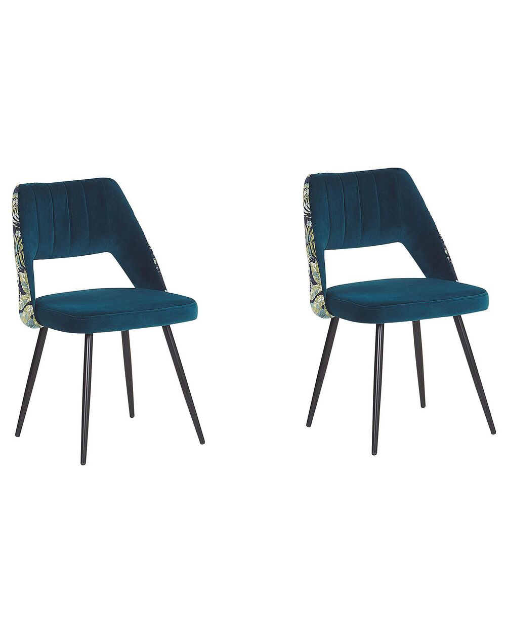 Set of 2 Dining Chairs ANSLEY Velvet Teal