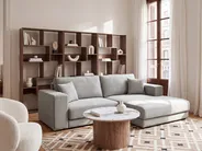 Corner Sofa 3 Seater LOFOTEN Fabric Light Grey Left Hand_900456