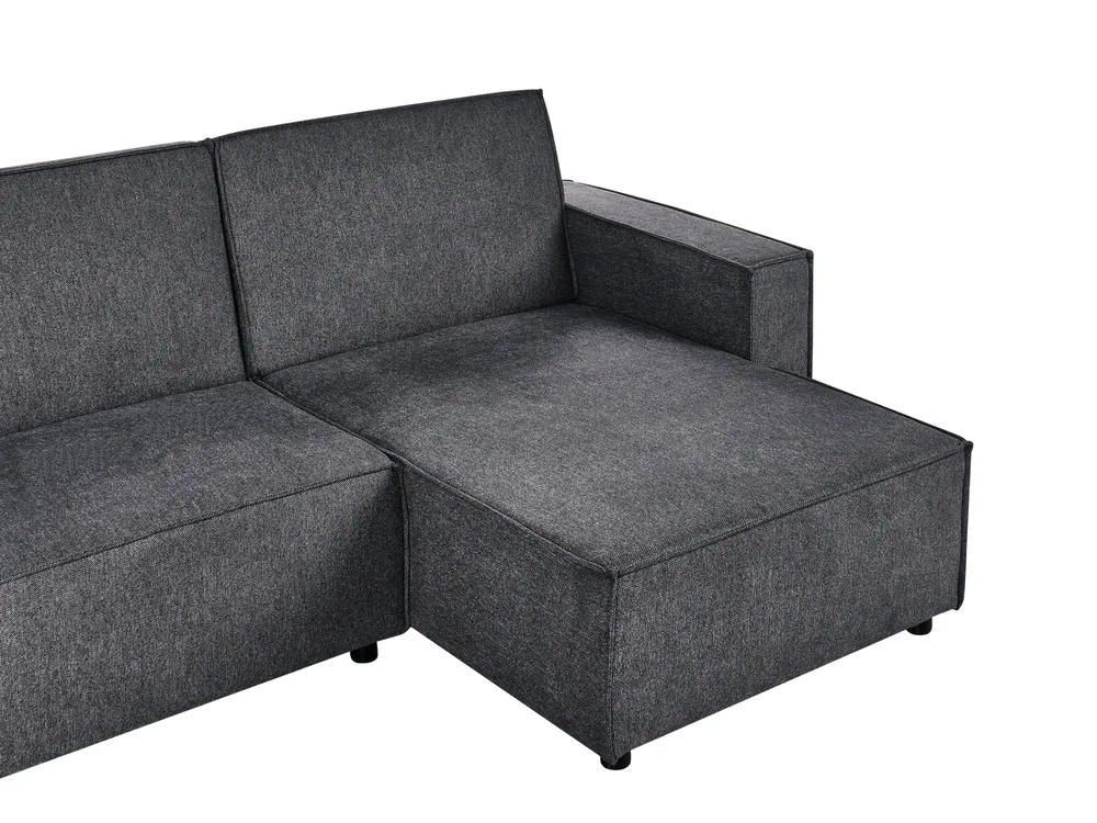 Corner Sofa Bed 3 Seater ROMEDAL II Fabric Graphite Grey Left Hand_971435