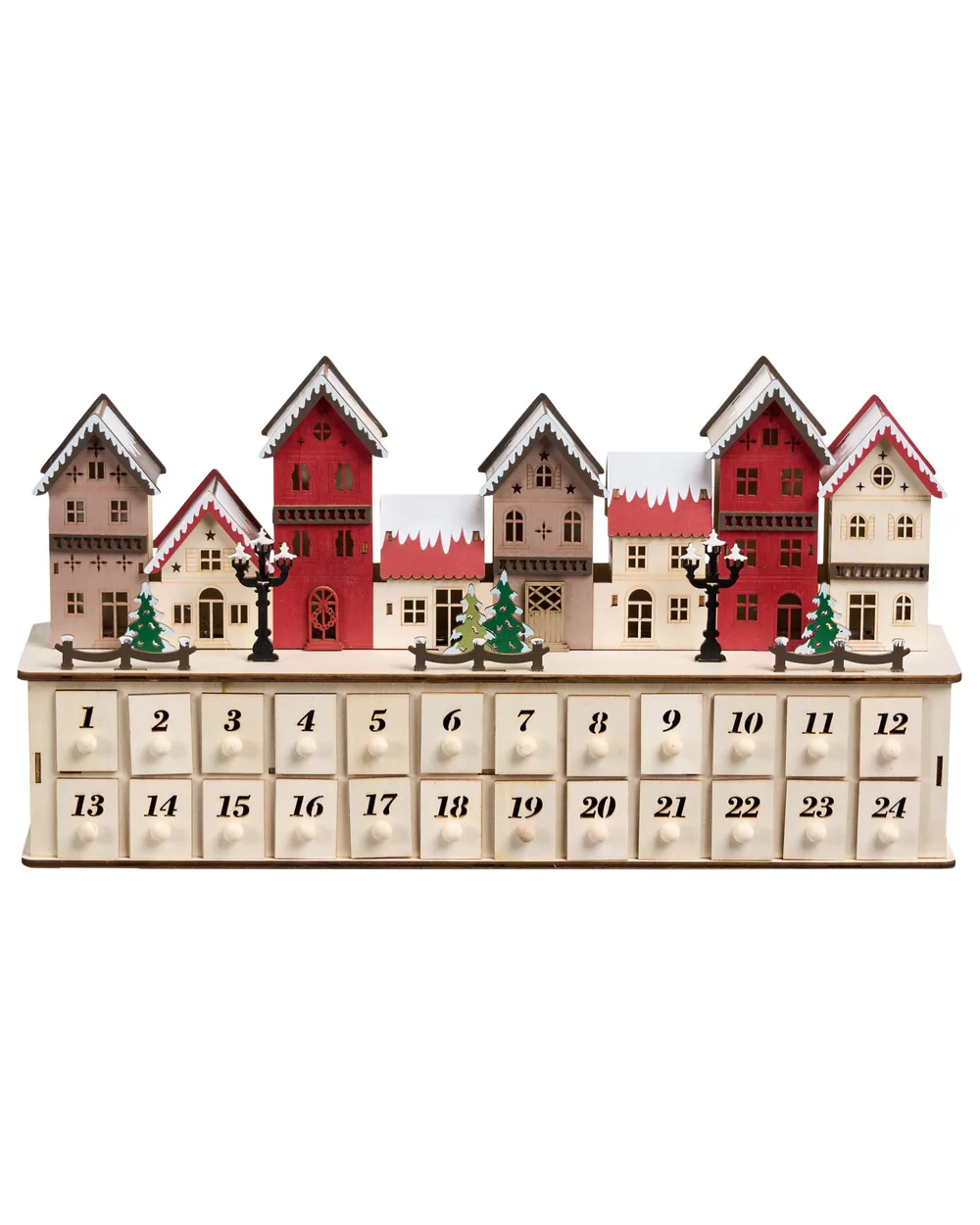 Julpynt LED VISTERFLO 24 cm Adventskalender Ljusbrun_1017223