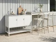2 Piece Outdoor Kitchen Set with Sink MAENZA White Metal_1045011