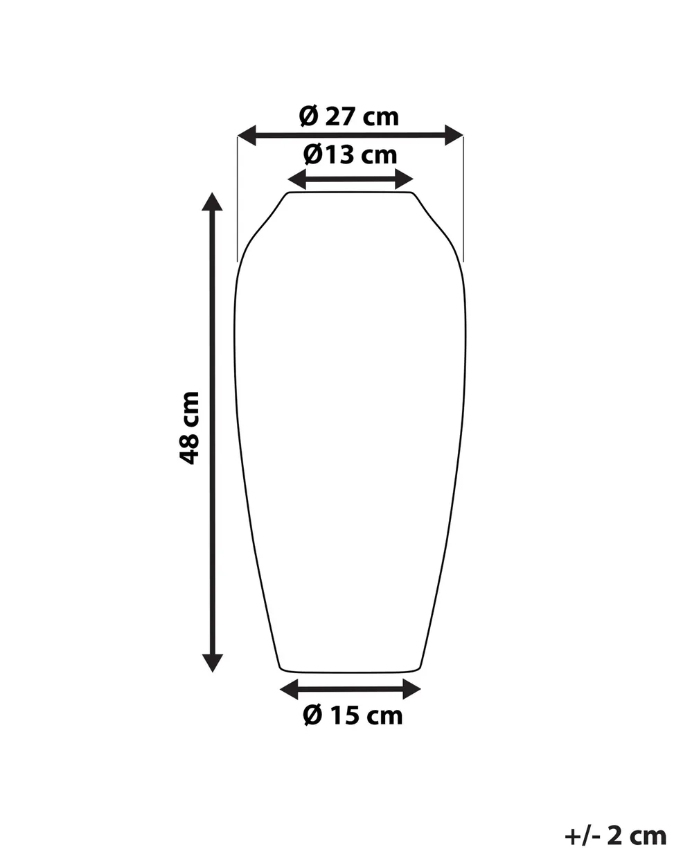 Dekorationsvas LORCA 48 cm Keramik Guldbrun_722704