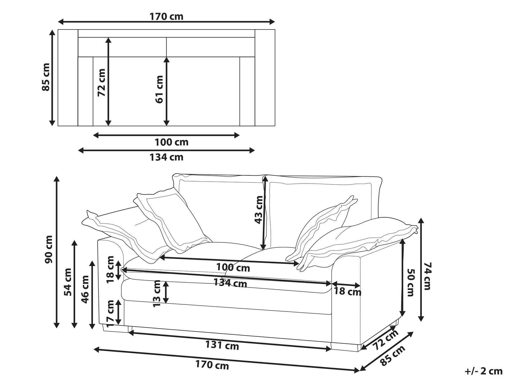Soffa 2-sits TIRRO Manchester Brun_971155
