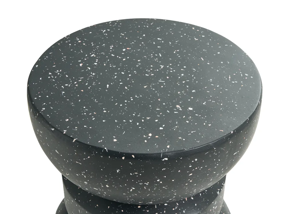 Side Table FALIRO 37 cm 37 cm Terrazzo Effect Black_1043477