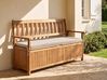 Garden Bench with Cushion SOVANA 160 cm with Storage Acacia Wood Beige