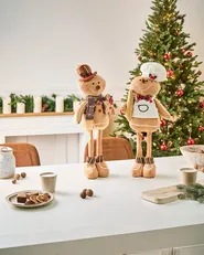 Set of 2 Christmas Decorations EIKEREN 55 cm Gingerbread Man Brown_1093354