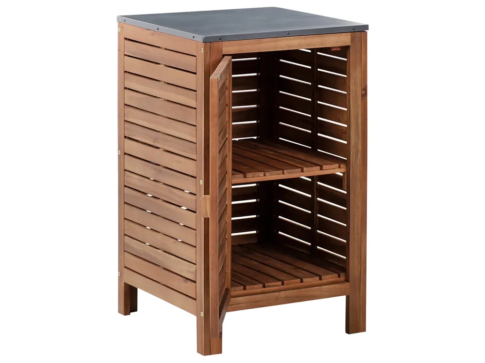 3 Piece Outdoor Kitchen Set with Sink BRUCOLI Brown/ Black Acacia Wood_1001180