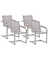 Puutarhatuolisetti 4 kpl COSOLETO Ruostumaton teräs Beige