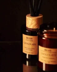 Scented Candle with Fragrance Reed Diffuser DARK ELEGANCE 9 cm Brown_927754