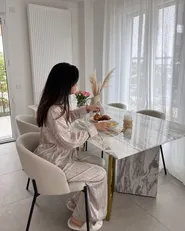 Dining Table CALCIO White Marble 200 cm 100 cm_1023974
