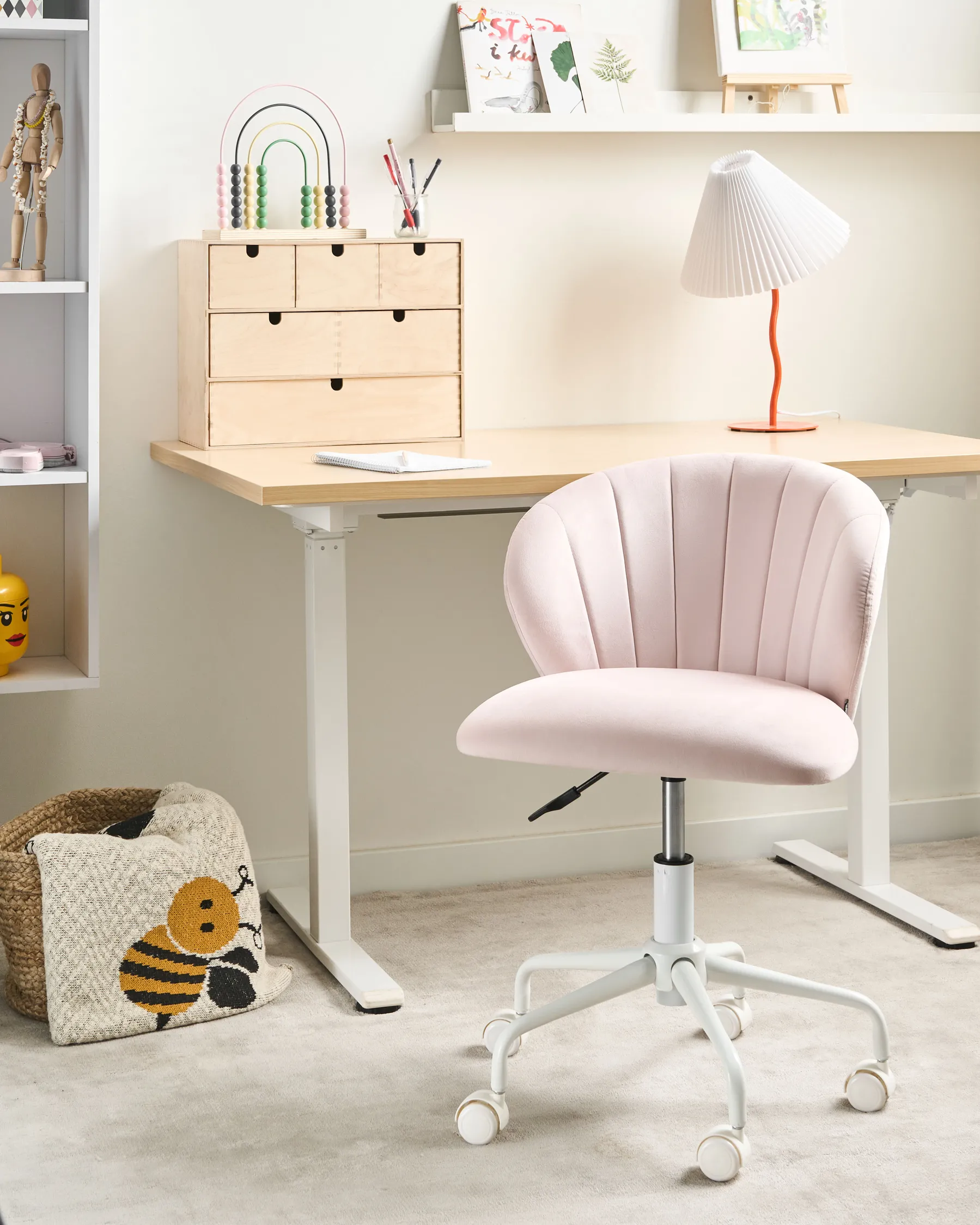 Desk Chair CHEERFUL Velvet Pastel Pink_1024961