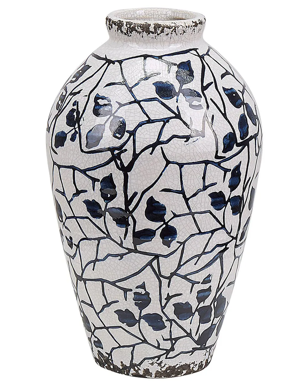 Flower Vase MALLIA 22 cm Stoneware White